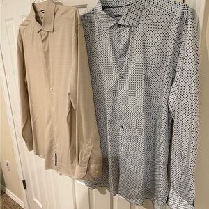 Stylish Beige and White Polka Dot Men's Shirts